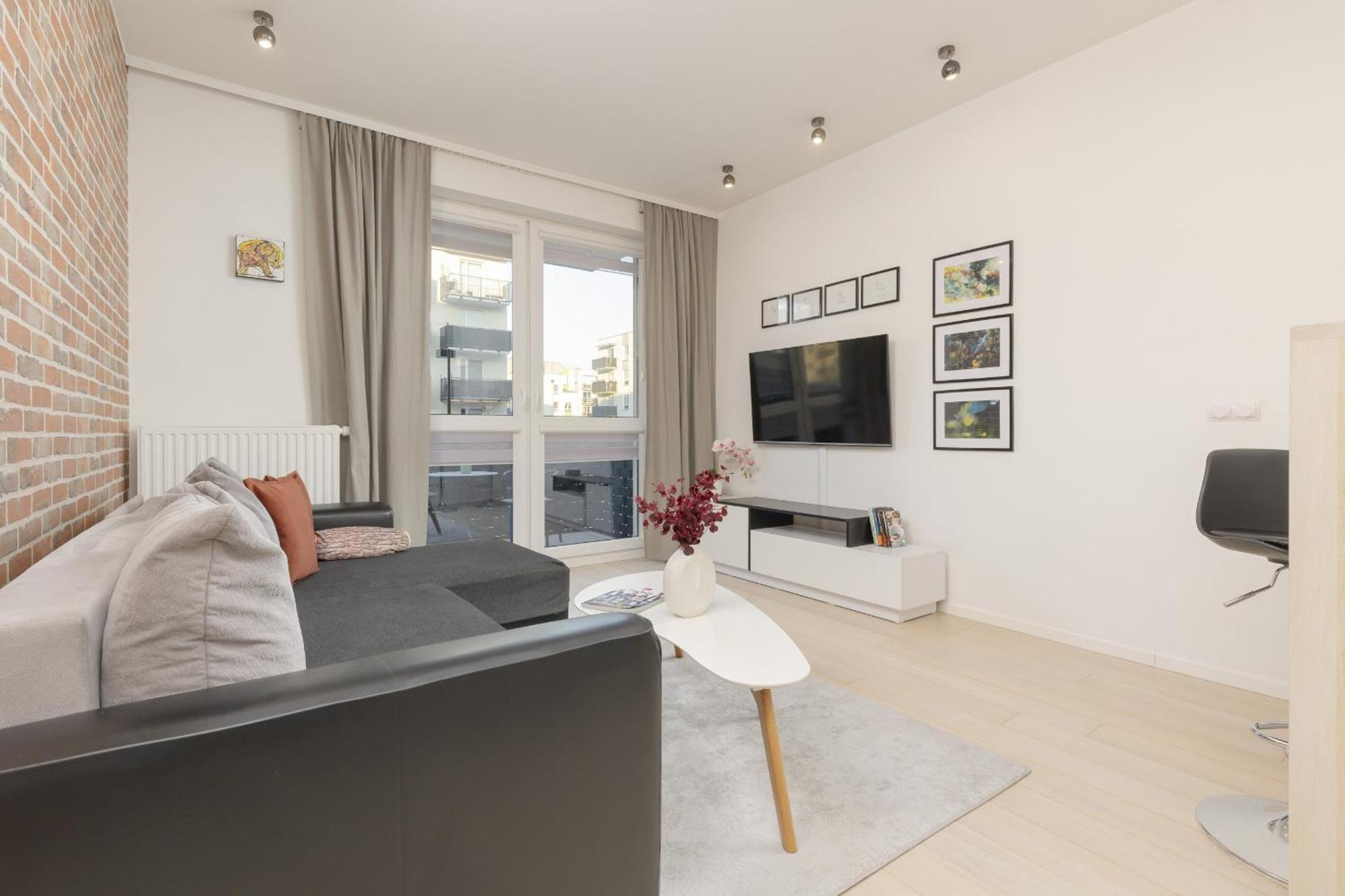 Subtle Colors In With Furnished Balcony By Renters Apartment Warsaw